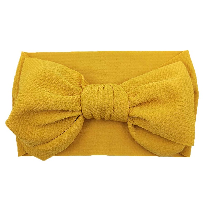KIDOCHEESE Headbands with Bows, Big Bows Baby Girl Hairbands, 10 Pack, Soft Fabric, Adjustable Size, Hair Accessories for Newborn Infant Toddlers Kids - Image 3
